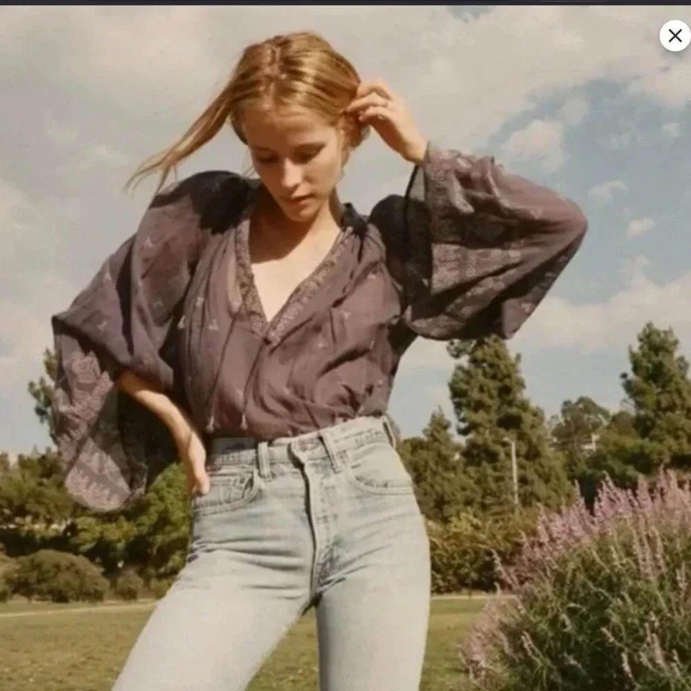 Doen Marigold Top indigo and white M - Picture 2 of 7